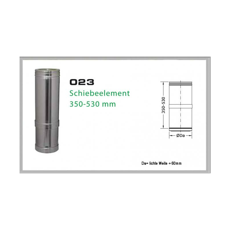 023-DN130 DW6 Schiebeelement 350 mm - 530 mm Dinak