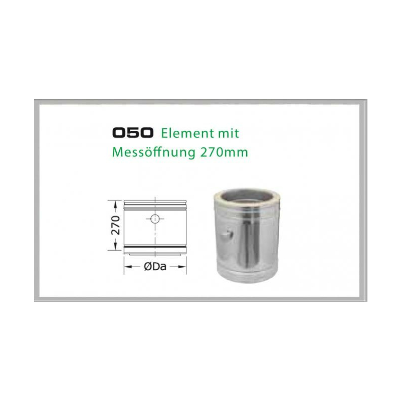 050-DN180 DW6 Element mit Messffnung 330-270 mm Dinak unter Schornsteine|Edelstahl Schornsteine|Dinak Edelstahlschornstein|DW-Schornstein Einzelteile DW6 Dinak|Edelstahl Schornstein 180mm DW6 Dinak