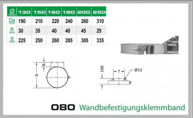 080-DN180 DW Wandbefestigungs-klemmband Dinak
