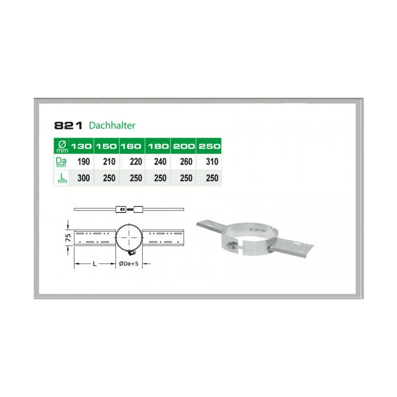 082-DN180 DW6 Dachhalter-Sparrenhalter Dinak unter Schornsteine|Edelstahl Schornsteine|Dinak Edelstahlschornstein|DW-Schornstein Einzelteile DW6 Dinak|Edelstahl Schornstein 180mm DW6 Dinak