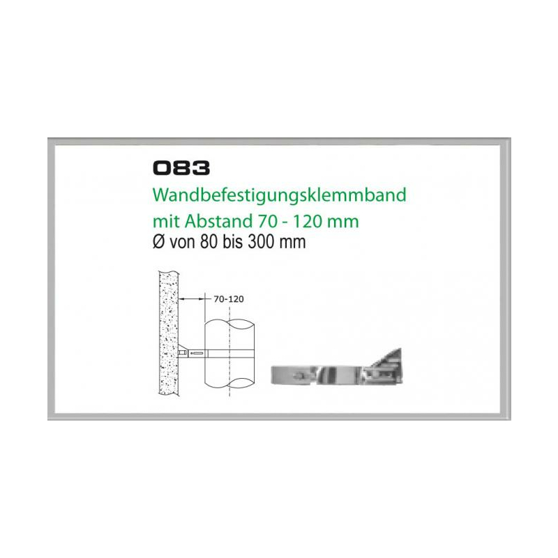 083-DN130 DW Wandbefestigungsklemmband mit Abstand 70-120 mm Dinak