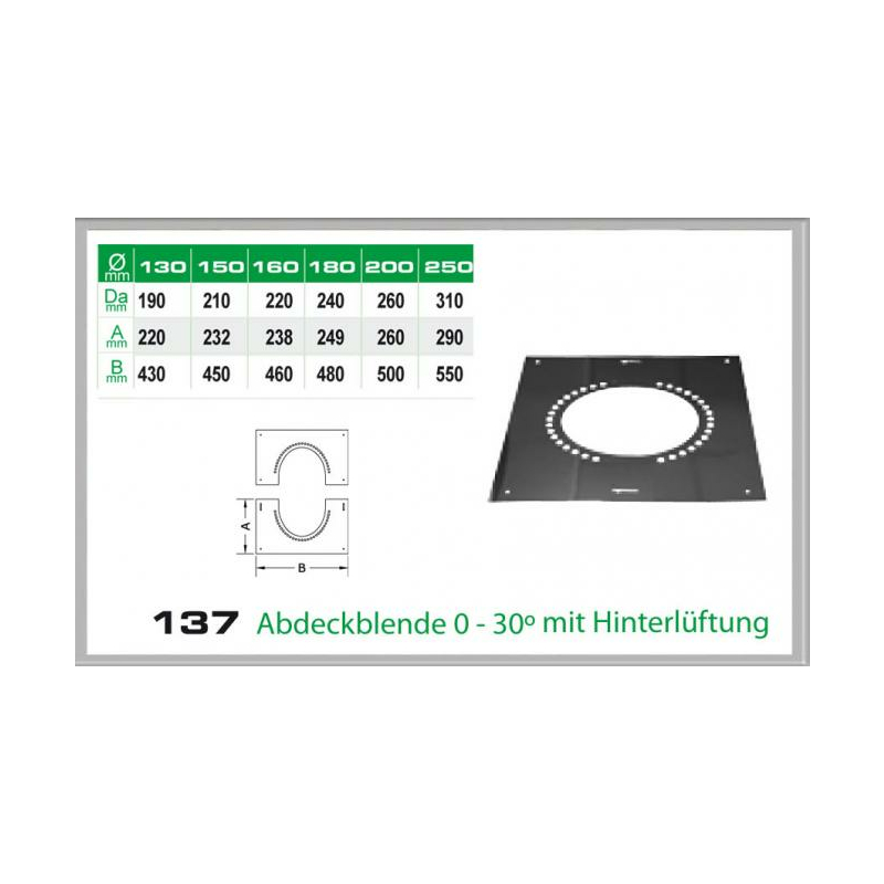 137-DN130 DW Abdeckblende 0-30 mit Hinterlftung Dinak