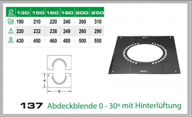 137-DN160 DW Abdeckblende 0-30 mit Hinterlftung Dinak unter Schornsteine|Edelstahl Schornsteine|Dinak Edelstahlschornstein|DW-Schornstein Einzelteile DW Dinak|Edelstahl Schornstein 160mm DW Dinak