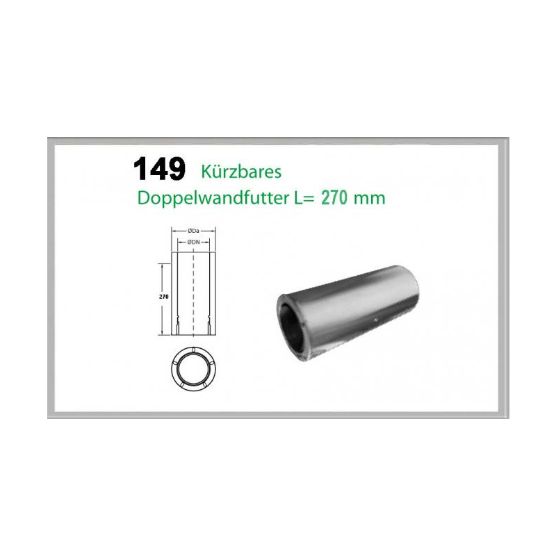 149-DN150 DW krzbares Doppelwandfutter L-270mm Dinak