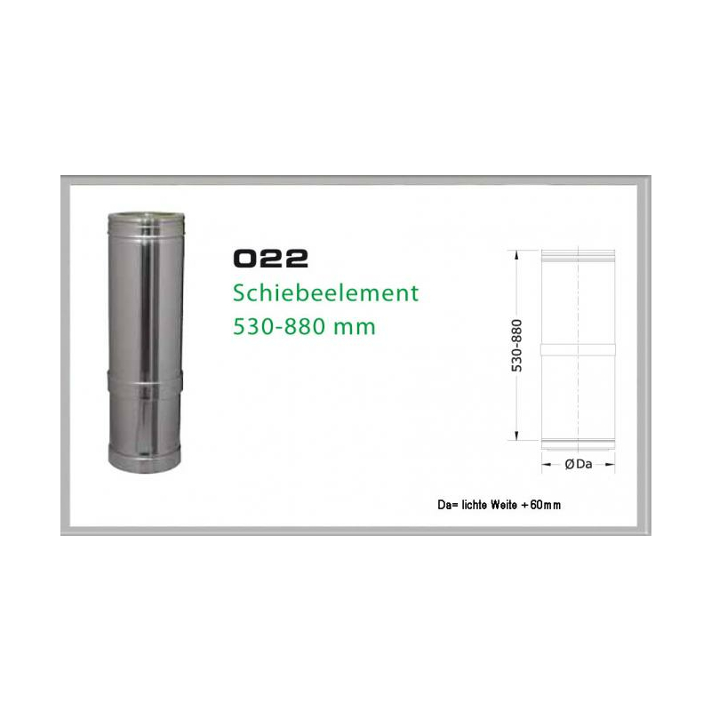 235-DN160 DW6 Schiebeelement 250mm - 380mm Dinak
