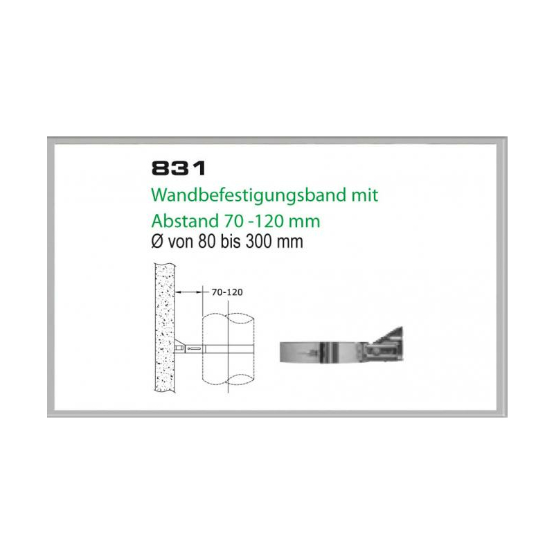 831-DN130 DW Wandbefestigungsband mit Abstand 70-120 mm Dinak