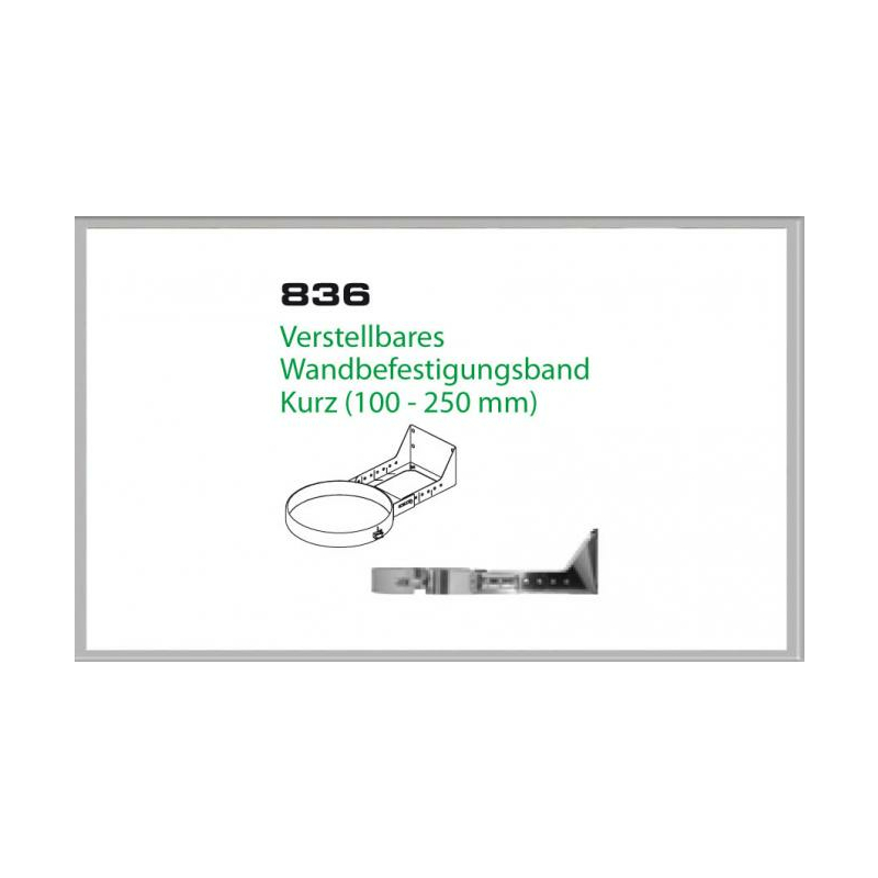 836-DN130 DW Verstellbares Wandbefestigungs band kurz 100-250 mm Dinak