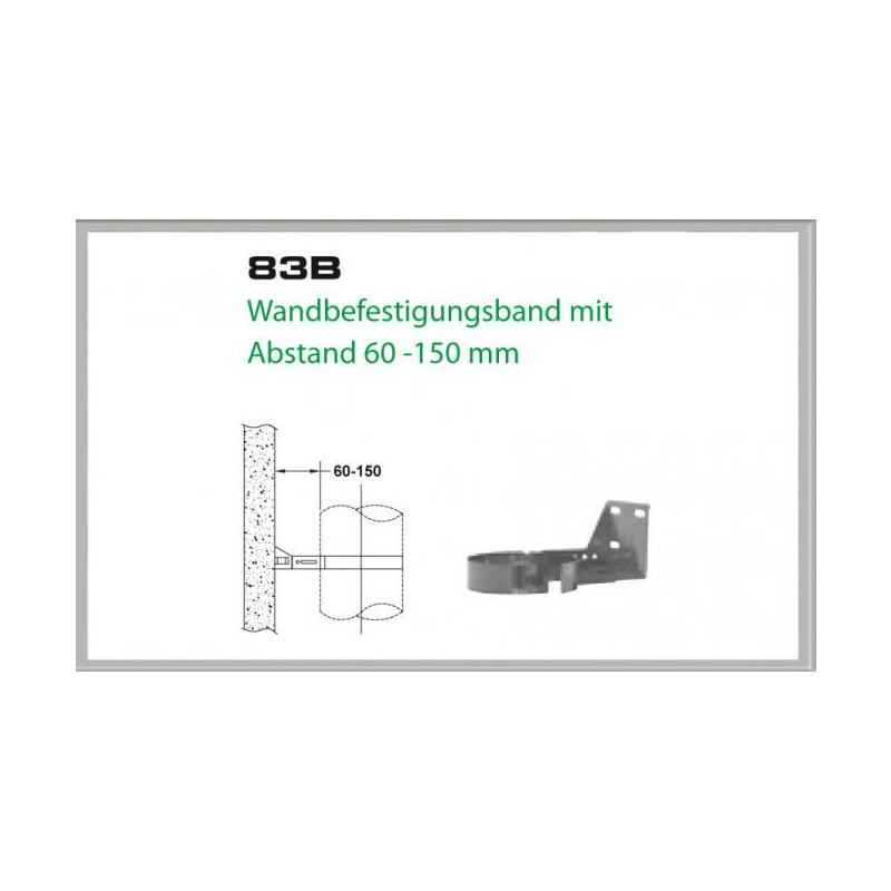 83B-DN150 DW Wandbefestigungsklemmband mit Abstand 60-150 mm Dinak