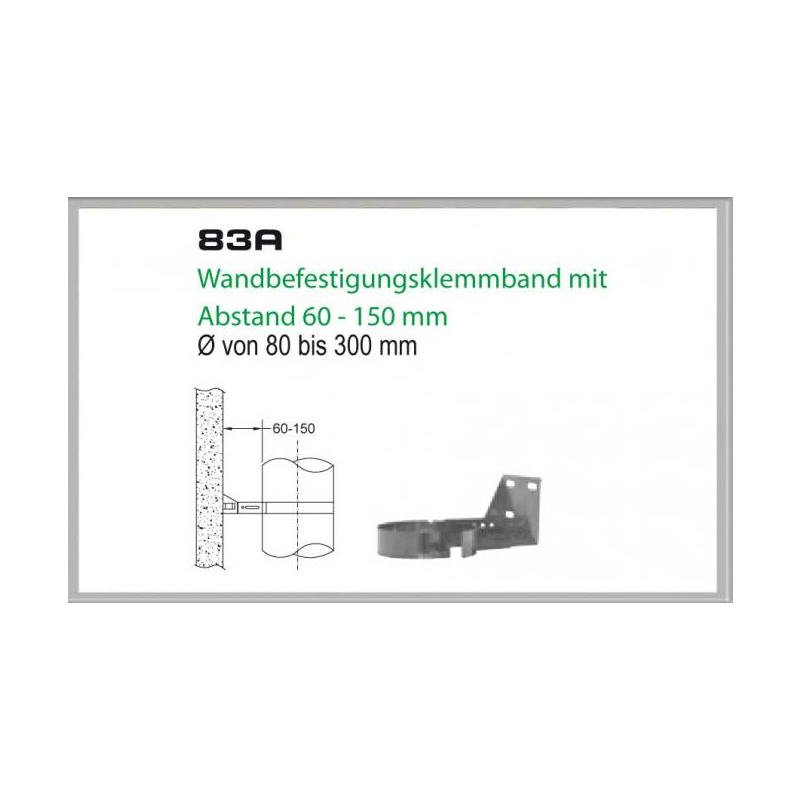 83B-DN160 DW Wandbefestigungsklemmband mit Abstand 60-150 mm Dinak