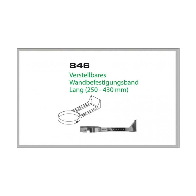 846-DN130 DW Verstellbares Wandbefestigungsband 250-430 mm Dinak