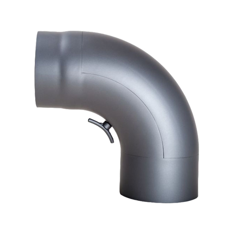 Bogen 90- mit Tr glatt DN 130mm gussgrau - 288