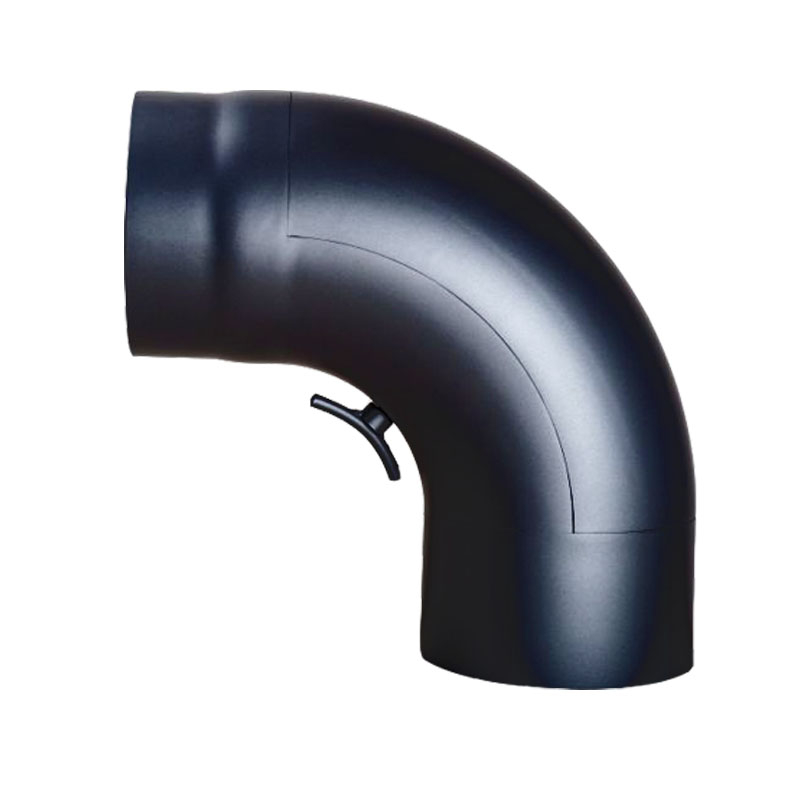 Bogen 90-mit Tr glatt DN 150mm schwarz -310