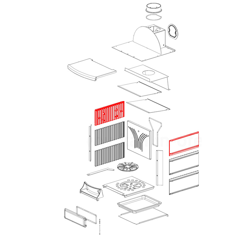 Brennraumplatte oben fr Stefany- Stefany Forno von La Nordica