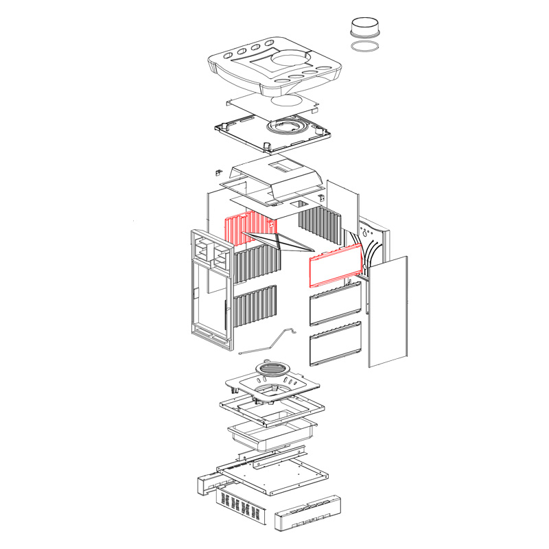Brennraumplatte Seitenwand oben links oder rechts passend fr Gaia - Gaia Forno von La Nordica unter Ersatzteile|La Nordica Ersatzteile|Gaia Ersatzteile
