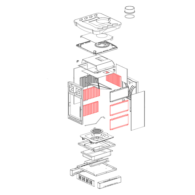 Brennraumplatte Seitenwand Unten-Mitte und Rckwand oben passend fr Gaia - Gaia Forno von La Nordica