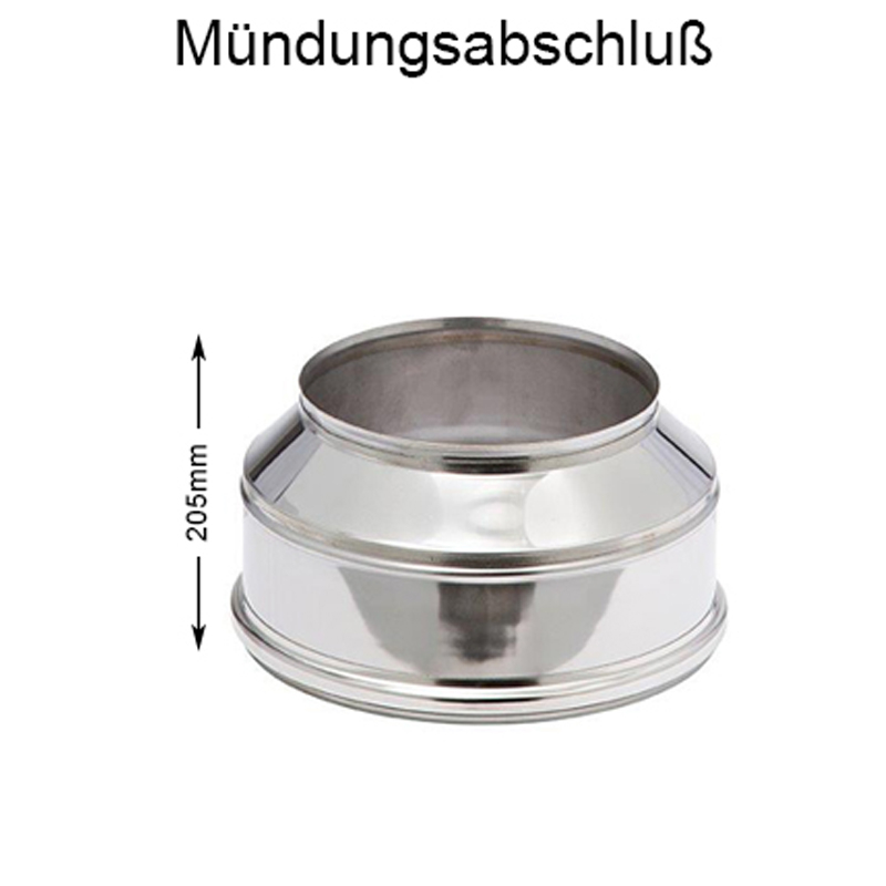 DW Complete Mndungsabschluss 180mm unter Schornsteine|Edelstahl Schornsteine|DW-Complete|DW-Complete DN 180mm