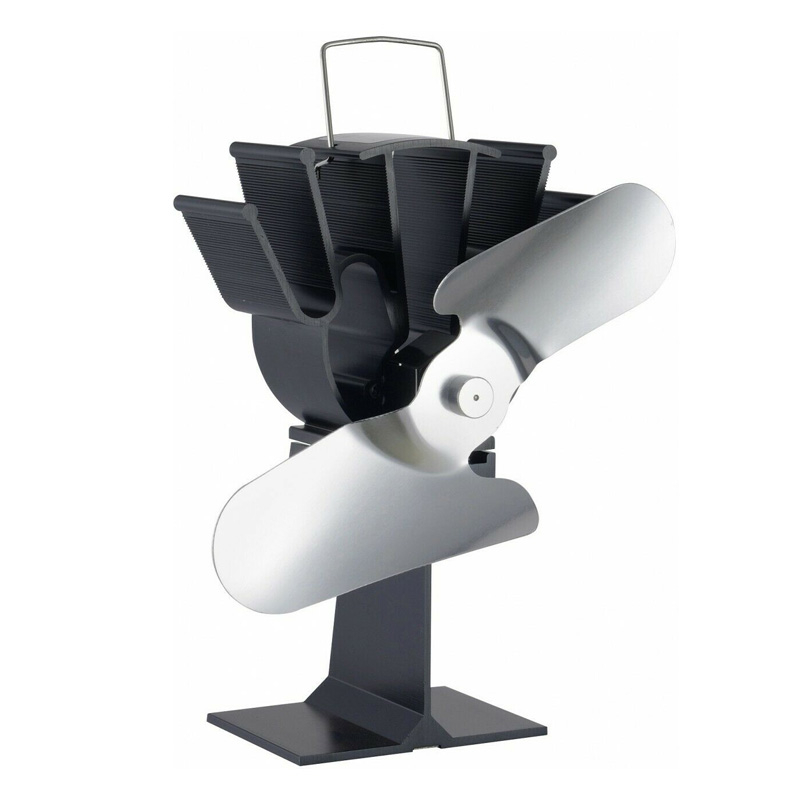 Ofenventilator schwarz Edelstahl stehend