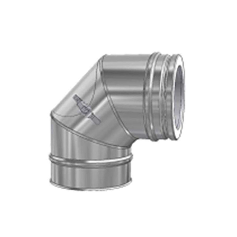 Schiedel ICS Bogen 90- DN 150mm mit Reinigungsffnung flach fr Festbrennstoffe