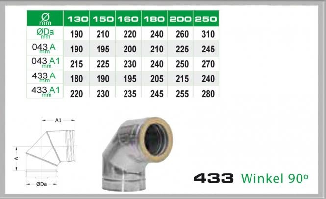 Winkel 90- fr Schornsteinsets 200mm DW6